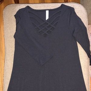 Black Criss Cross Top